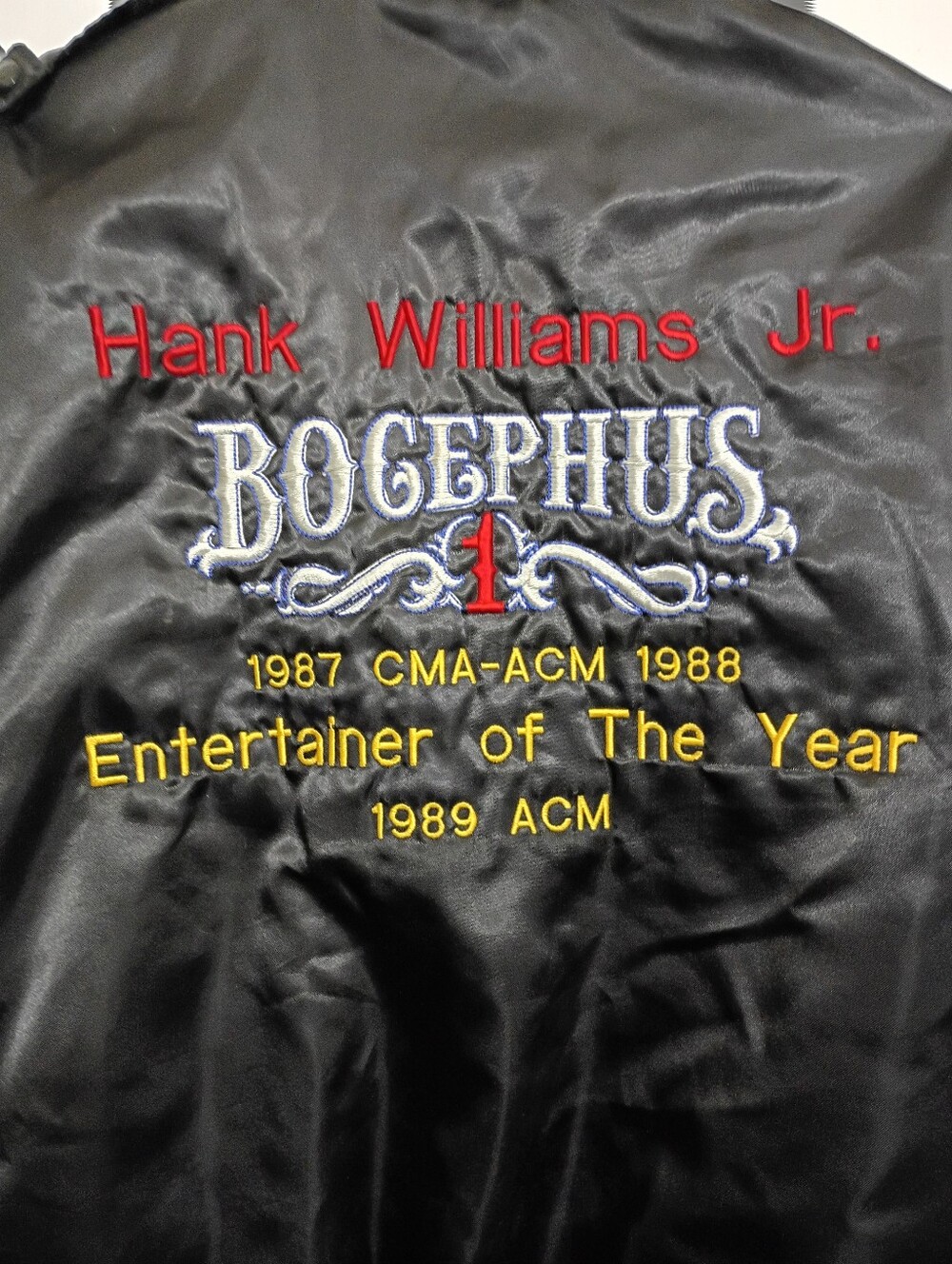 Men's Black Embroidered Hank Williams Jr. 'Bocephus' Jacket